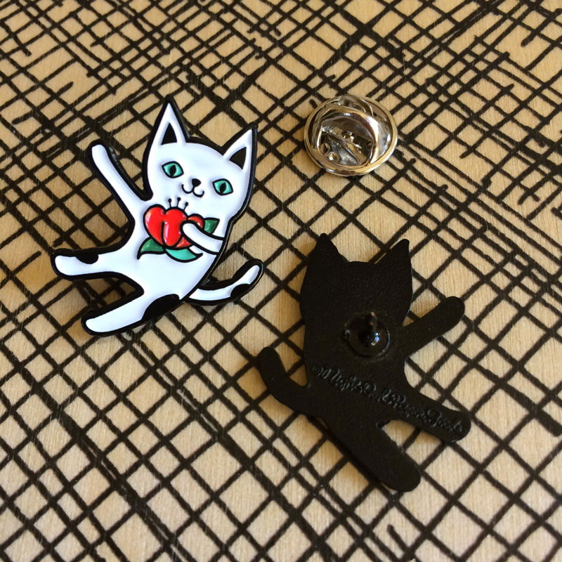 Photo of Crazy Kitty Holiday Cards & Enamel Pin Set