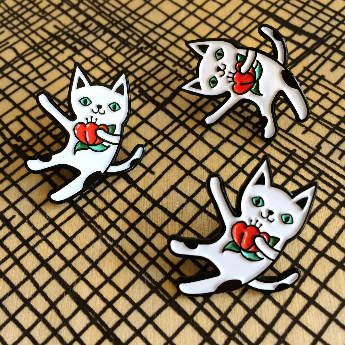 Cha! Cha! Cat Enamel pin
