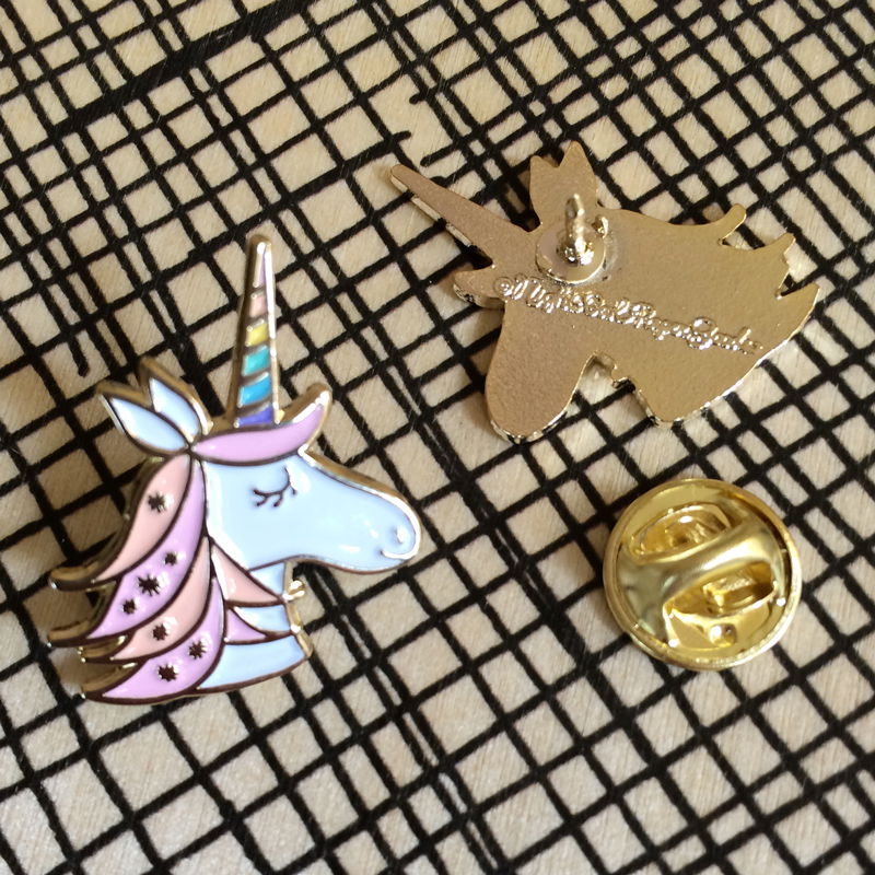 Photo of Magical Unicorn Blue Holiday Cards & Enamel Pin Set
