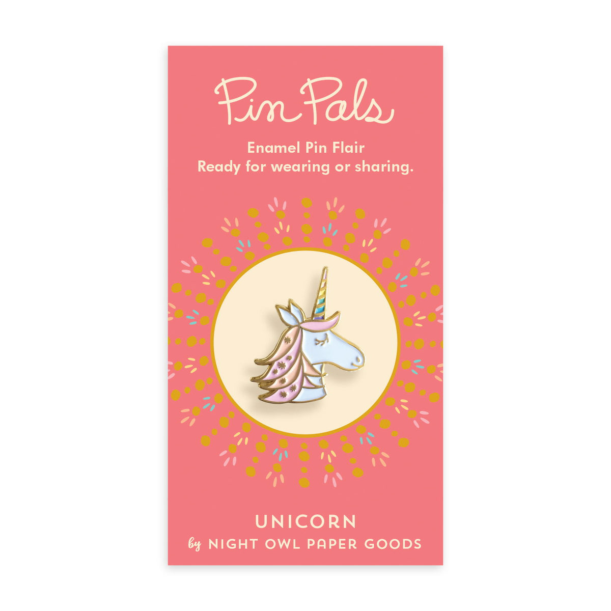 Photo of Magical Unicorn Blue Holiday Cards & Enamel Pin Set