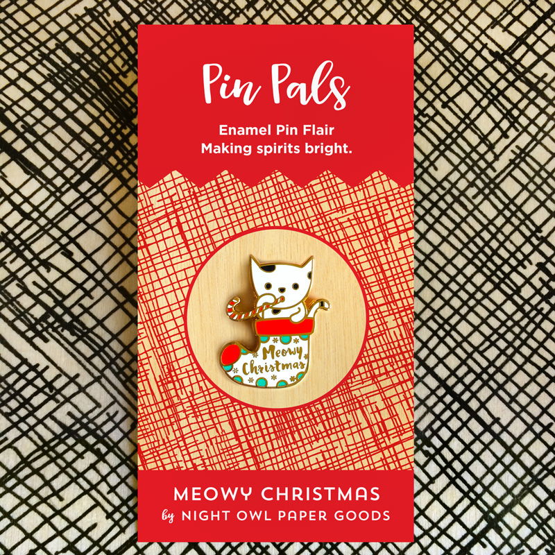 Photo of Kitty Christmas Cards & Enamel Pin Set