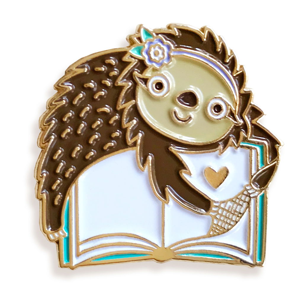 Book Lover Sloth Enamel pin