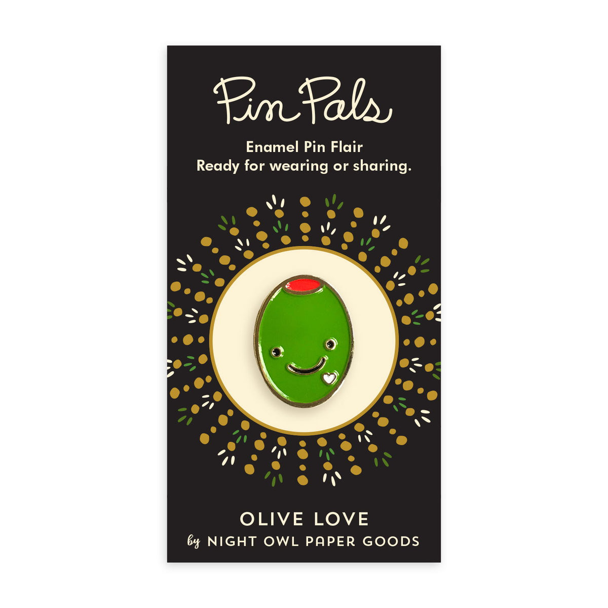 Olive Love Enamel pin