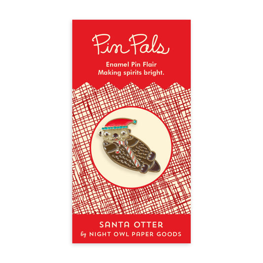 Santa Otter Enamel pin
