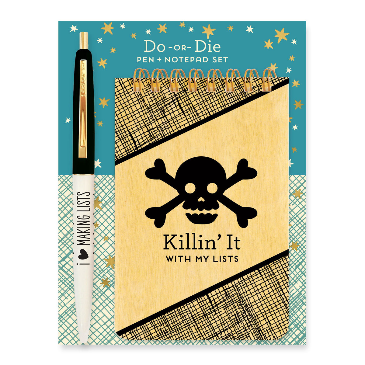 Do or Die wood mini notepad + pen gift set
