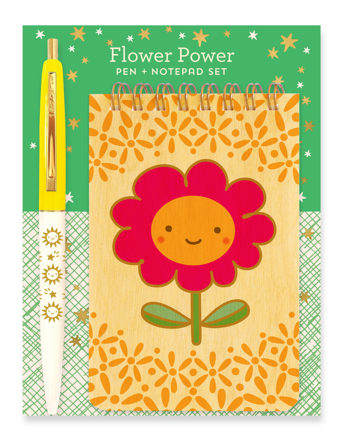 Gift set packed  in a clear box with gold foil insert.