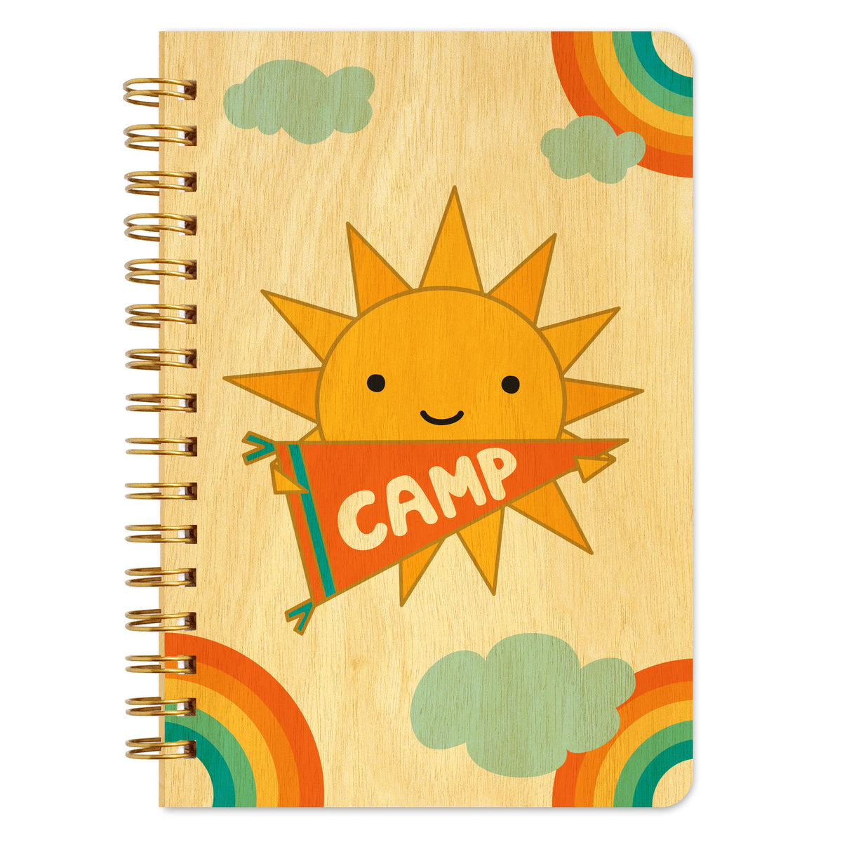 Sunny Camp Pocket-Size Wood Notebook