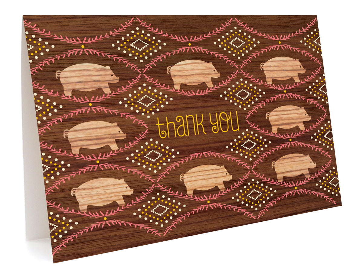 Piggies thank you card