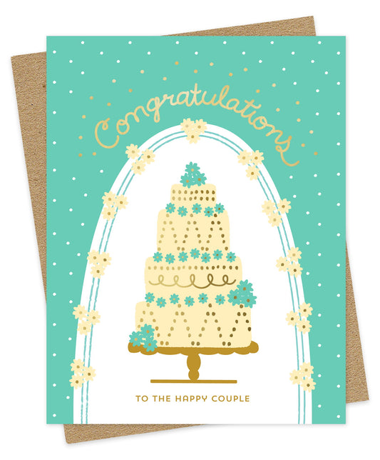 Wedding Cake Foil-Stamped Wedding Card