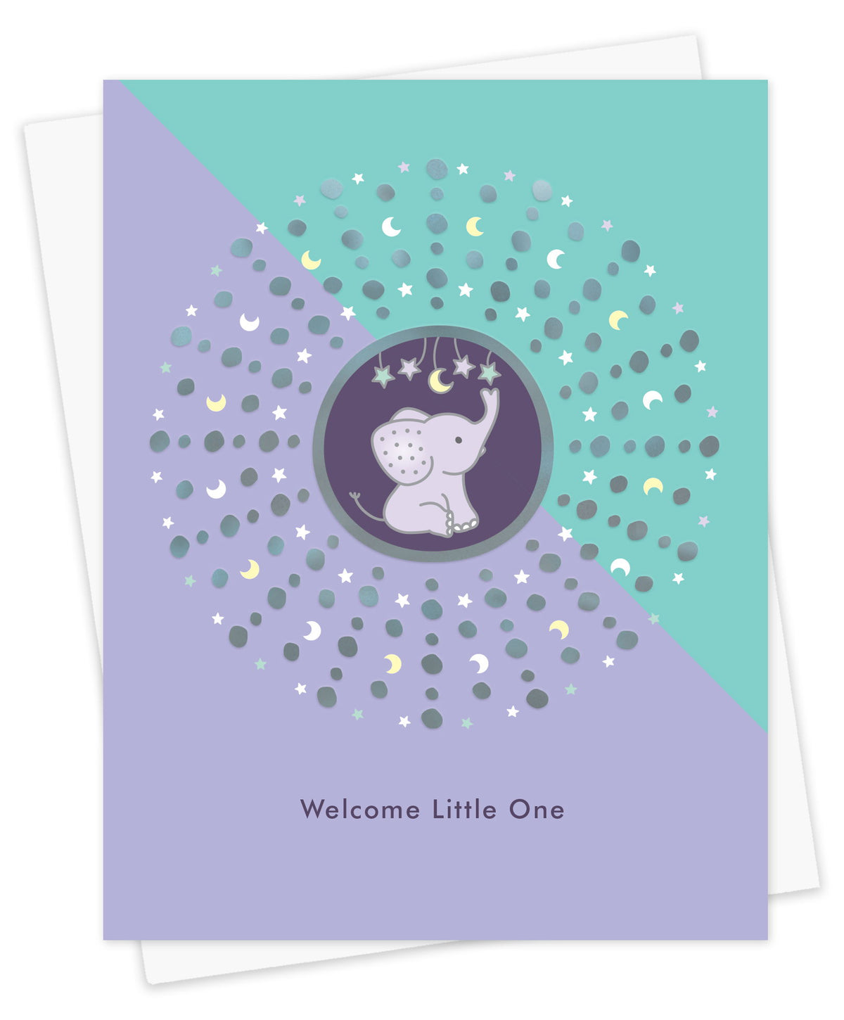Baby Elephant Foil-Stamped Baby Card
