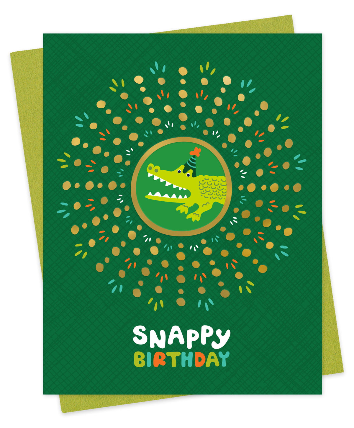 Snappy Gator Foil-Stamped Birthday Card