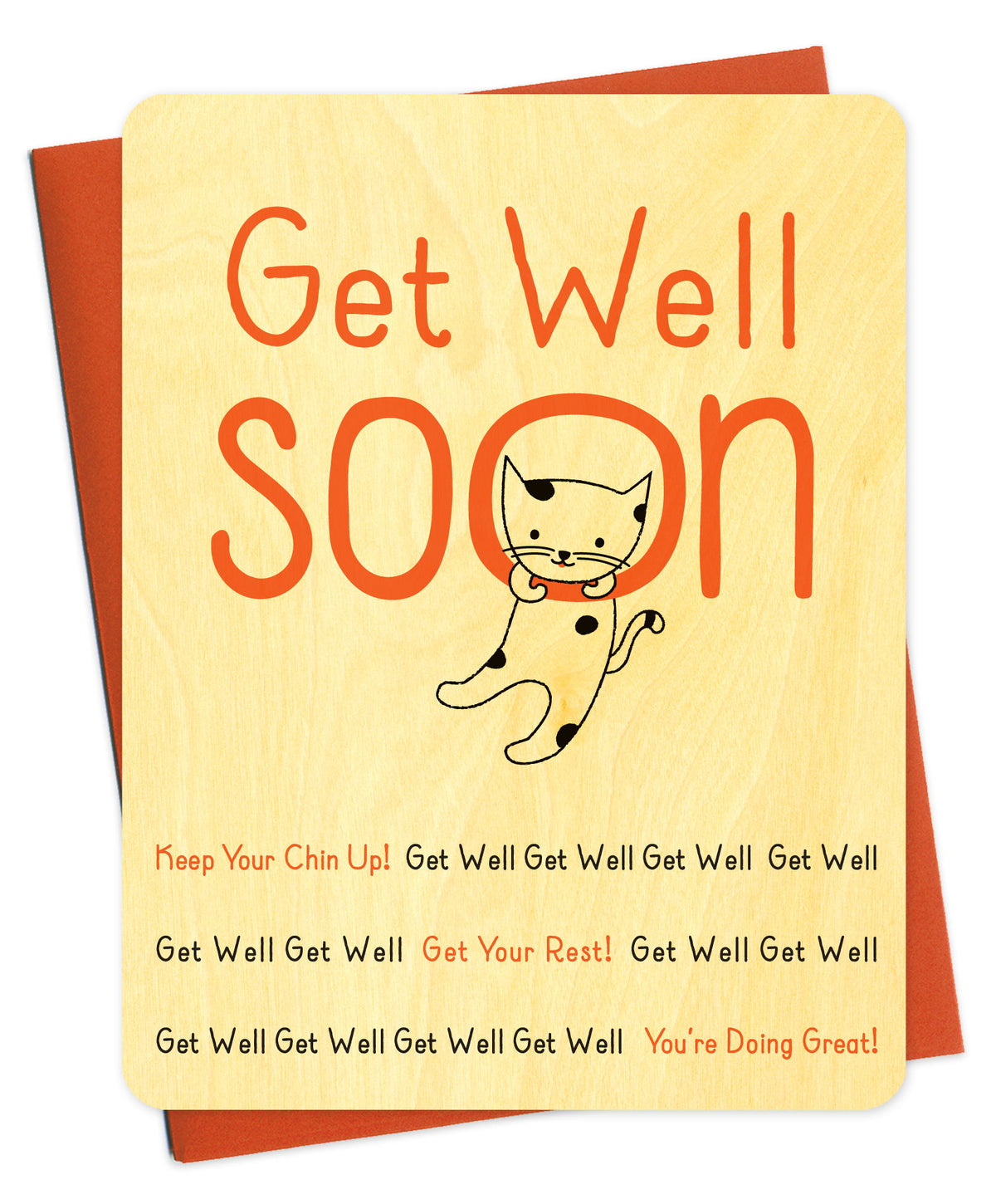 Chin Up Wood Get Well Card