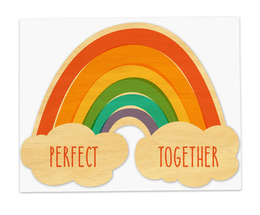 Perfect Rainbow Wood Love Card