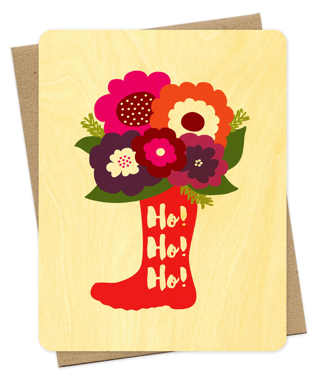Holiday Gardener Wood Holiday Card