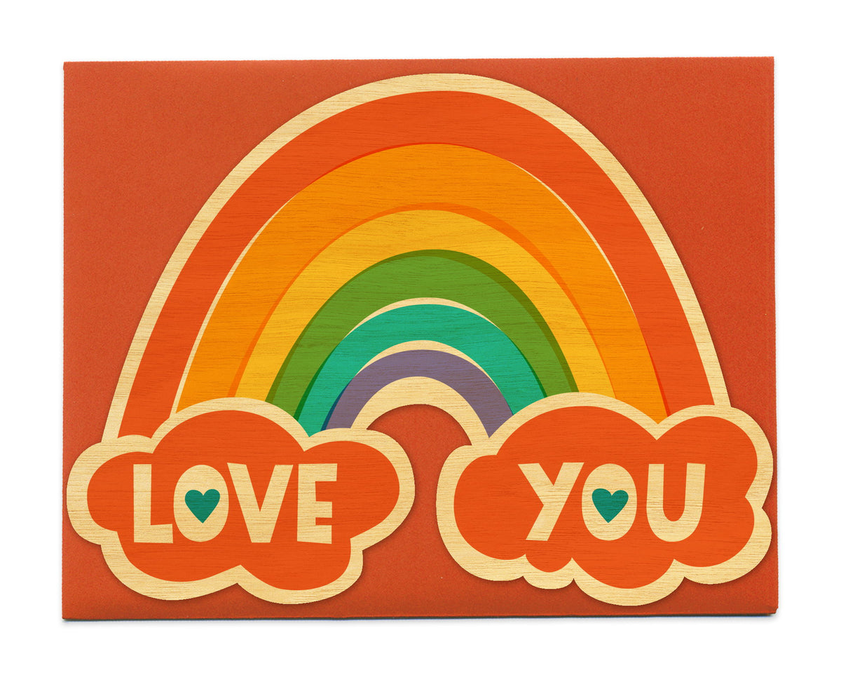Love Rainbow Wood Love Card