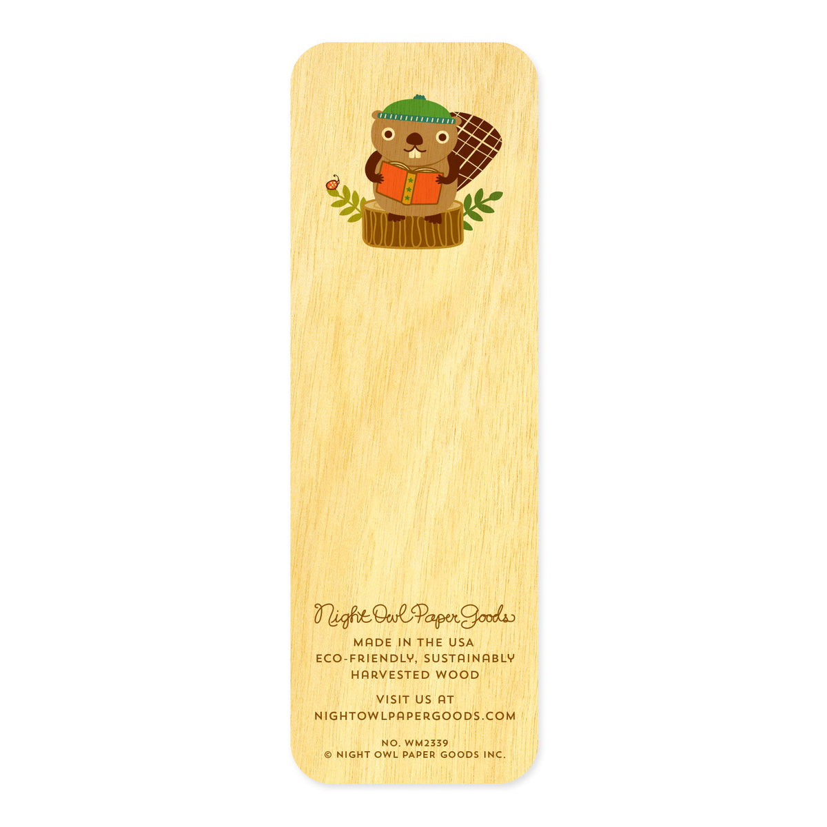 Bookish Beaver Book Buddies wood mini bookmark + pin gift set